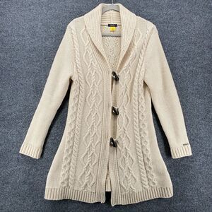 Cabelas Cardigan Sweater Womens S Cream Wool Blend Button Up Fairy Cottage Boho